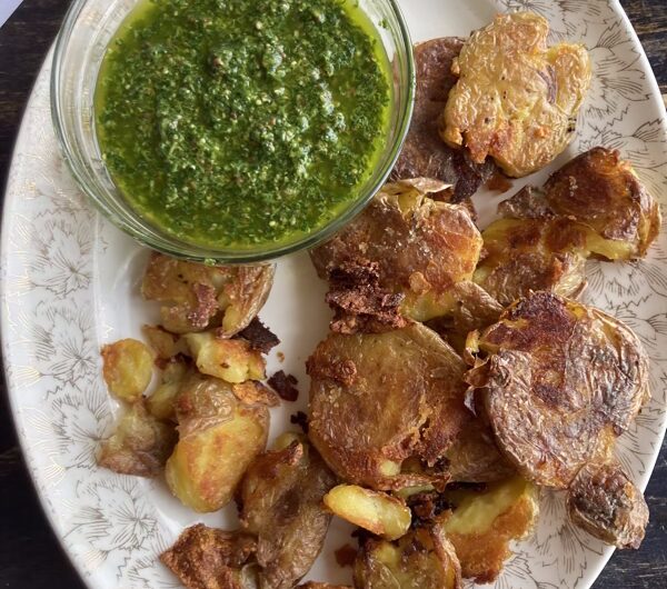 Crispy smashed potatoes